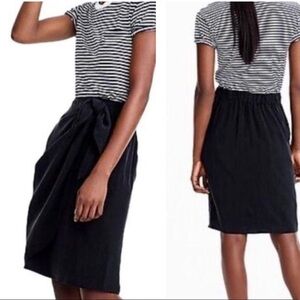 J.Crew faux wrap Japanese Cupro elastic waist skirt 2